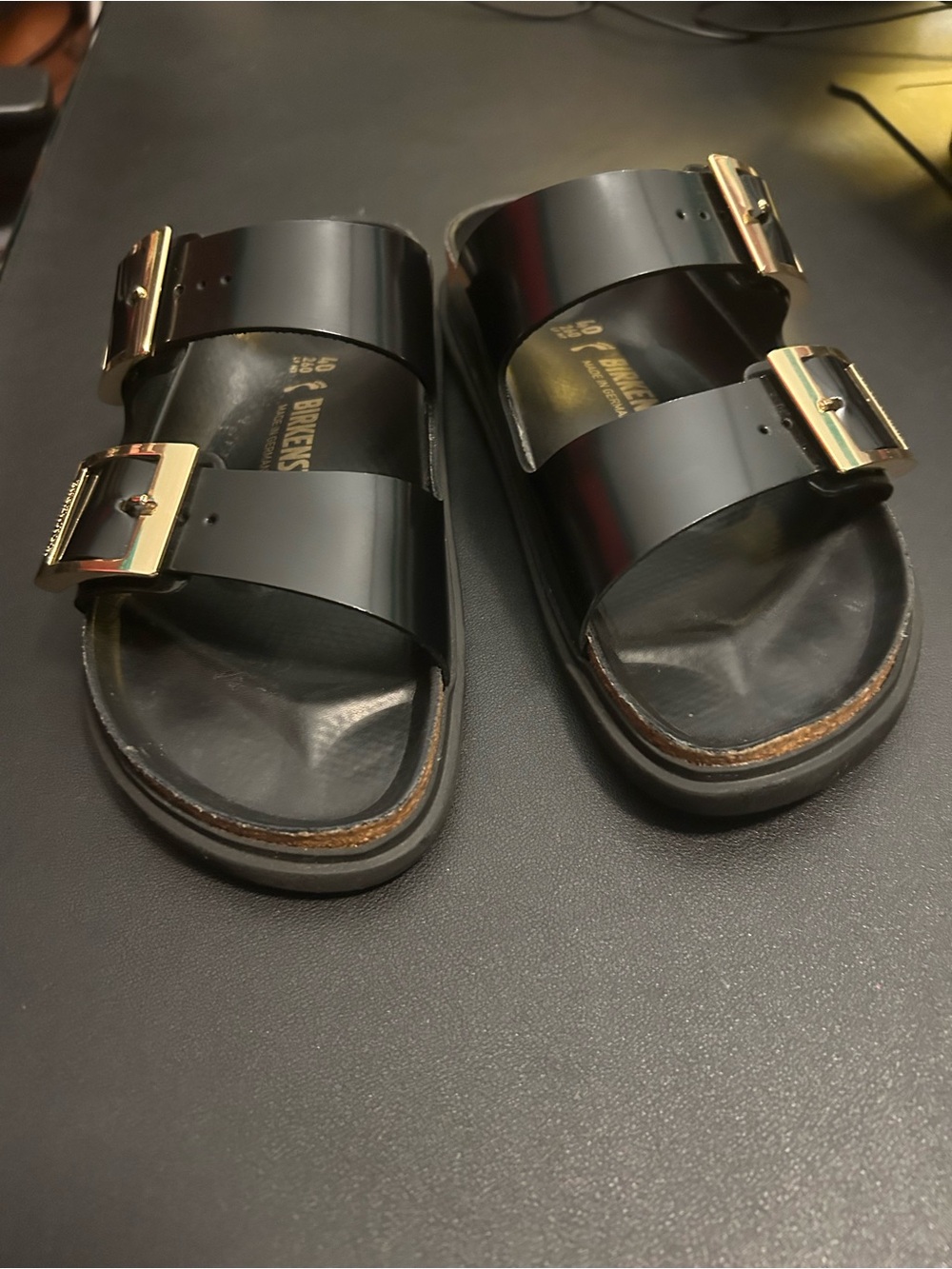 Arizona Droplet Buckle Patent Leather Sandals - Picture 9 of 12